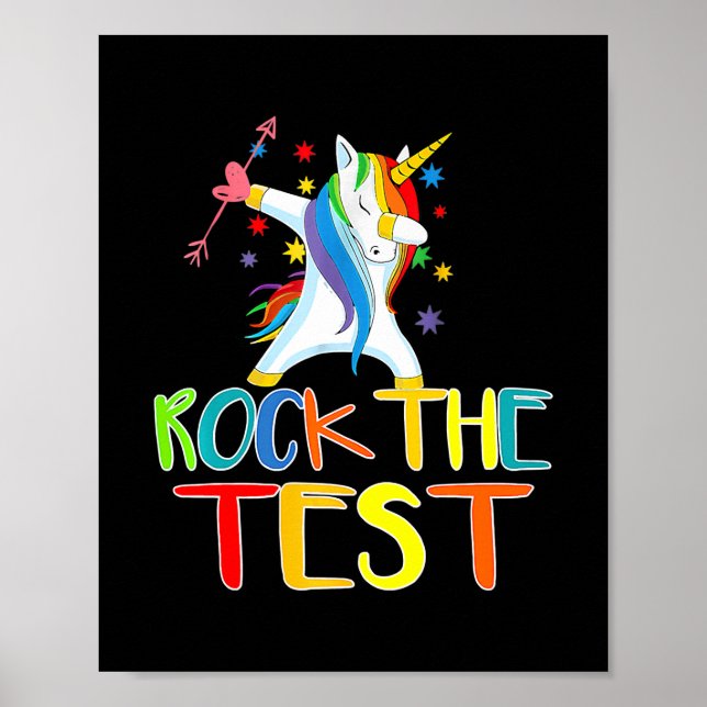 Rock The Test Test Day Teacher Testing Squad Poster (Front)