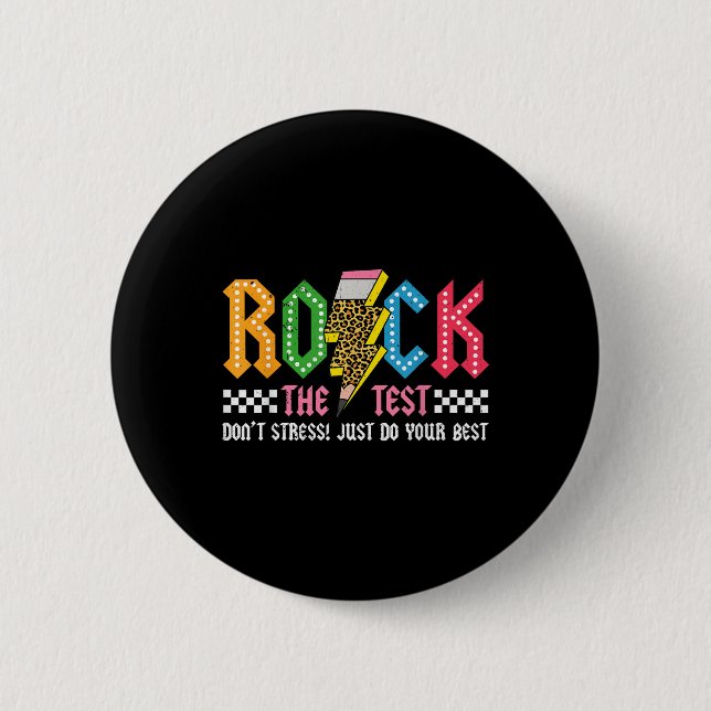 Rock The Test Testing Day Dont Stress Abcd Alphabe Button (Front)