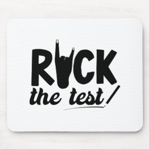 Rock The Test Testing Day Exam For Teacher Student Mouse Pad