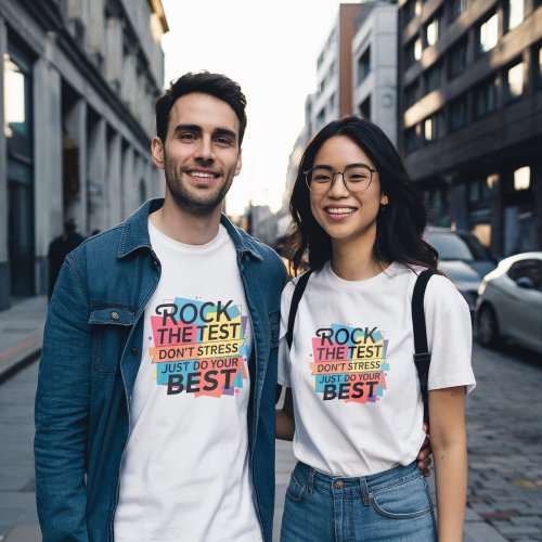 Rock The Test Testing Day Groovy Motivational T_Shirt