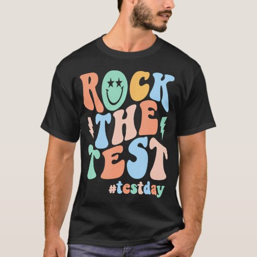 Rock The Test Testing Day Retro Motivational T_Shirt