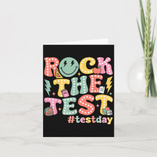 Rock The Test Testing Day Retro Motivational Teach Card