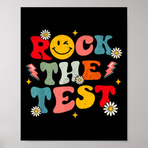 Rock The Test Testing Day Retro Motivational Teach Poster
