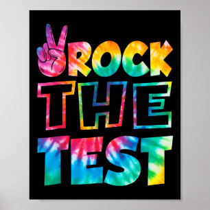 Rock The Test Testing Day Retro Motivational Teach Poster