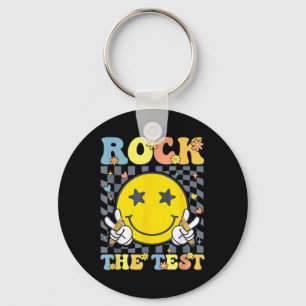 Rock The Test Testing Day Teacher Keychain