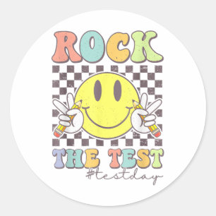 Rock The Test Testing Motivational Teacher Classic Round Sticker