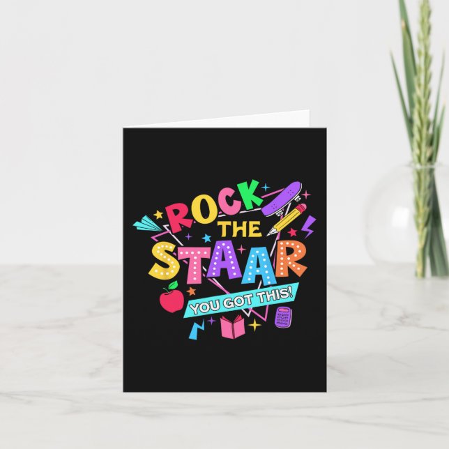 Rock The Test You Got This Test Day Teachers Stude Card (Front)