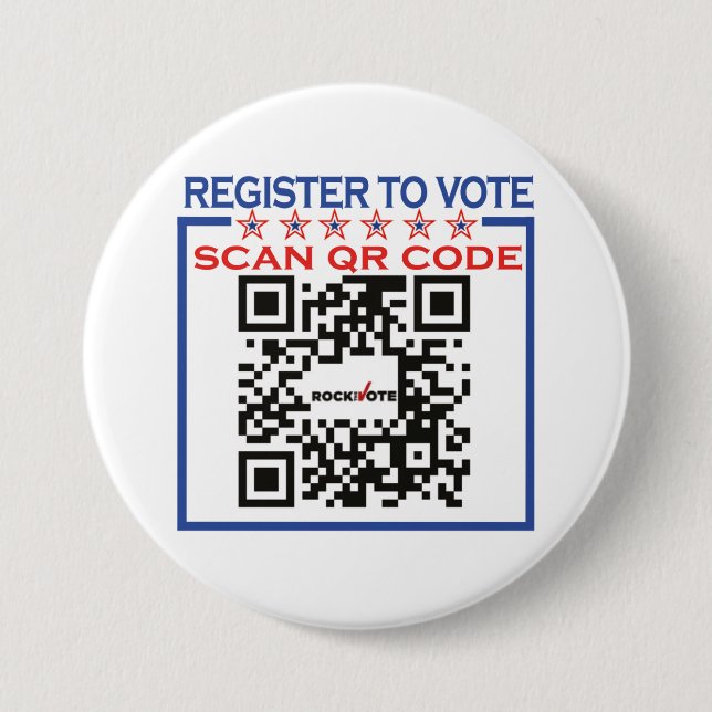 Rock The Vote Round Button, Large, 3 Inch Button (Front)