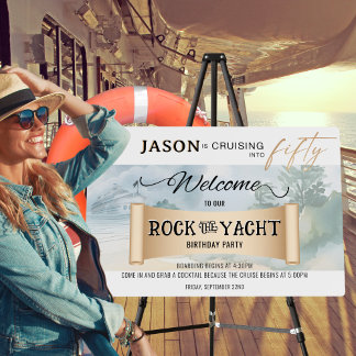 Rock the Yacht 50th Birthday Party Welcome Sign