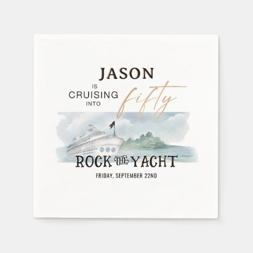 Rock the Yacht 50th Birthday Personalized Napkin