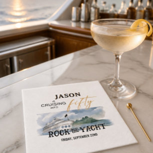 Rock the Yacht 50th Birthday Personalized Napkin