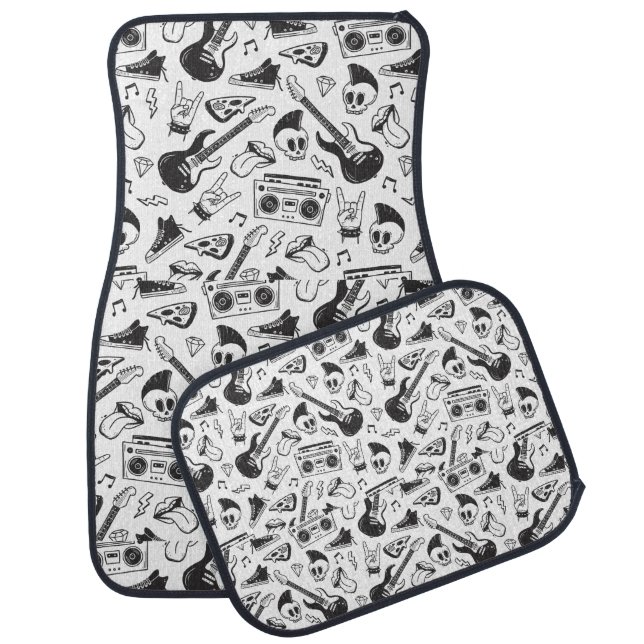Rock themed car mats front and rear (Set)