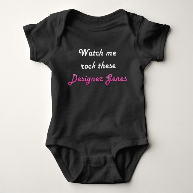 Rock these Designer Genes Trisomy Glitter Baby Bodysuit (Front)