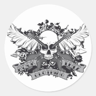 Rock Thiz Clothing Skull & Wings Stickers
