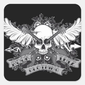 Rock Thiz Clothing Sticker Skull,Wings & Guitar