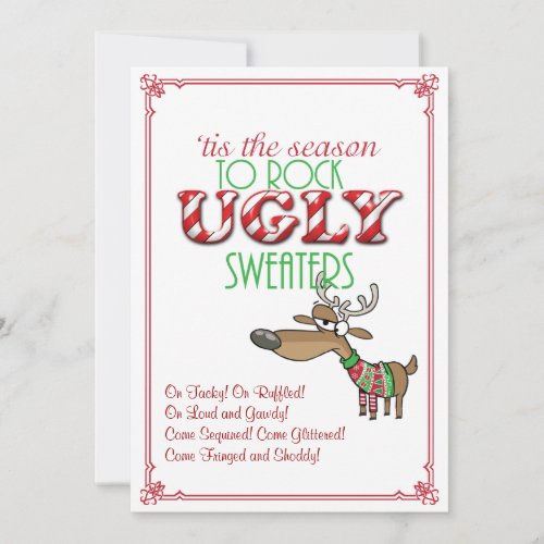 Rock Ugly Sweaters Holiday Party Invitation
