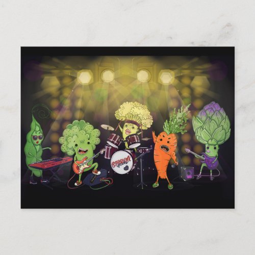 Rock Vegan Band Postcard