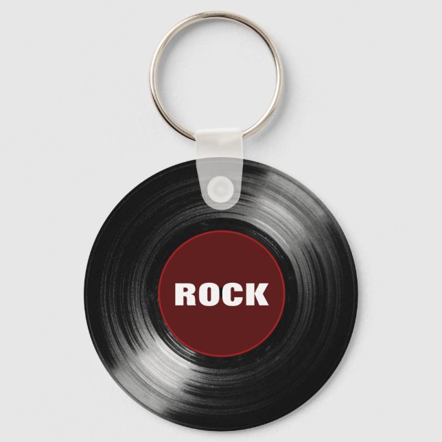 rock vinyl record keychain (Front)