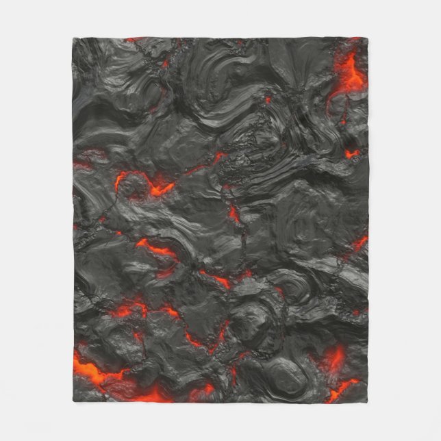 Rock volcanic hot lava burn boil fleece blanket (Front)