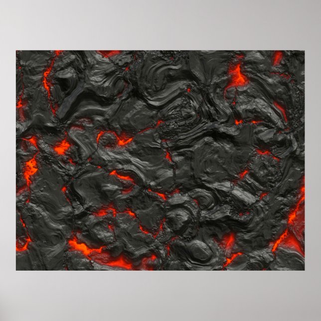Rock volcanic hot lava burn boil poster (Front)
