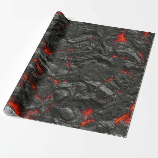 Rock volcanic hot lava burn boil wrapping paper (Unrolled)