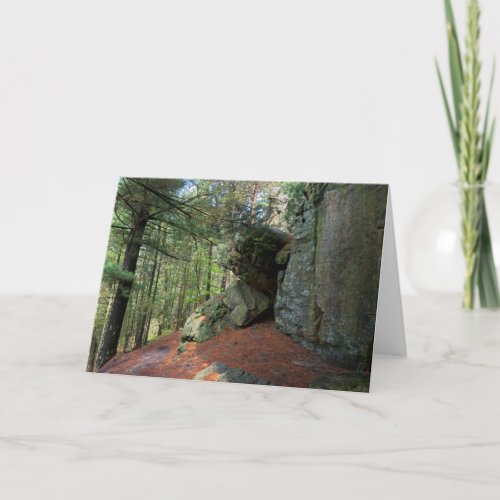 Rock Wall and Woods at Castle Mound Card