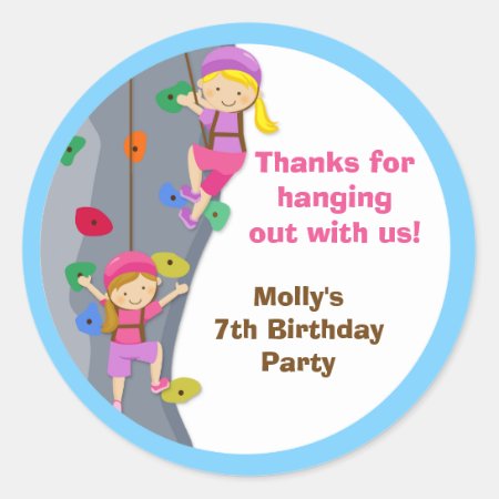 Rock Wall Birthday Party Favor Stickers