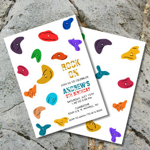 Rock Wall Climbing Birthday Invitation