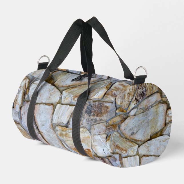 Rock Wall Realistic Texture Photo Rockhound Duffle Bag (Left Corner)