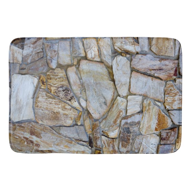 Rock Wall Realistic Texture Photograph Memory Foam Bathroom Mat (Front)