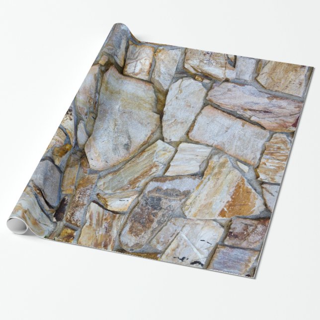 Rock Wall Realistic Texture Photography Wrapping Paper (Unrolled)