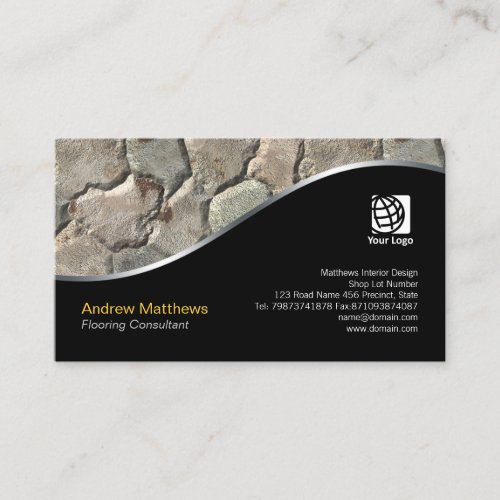 Rock Wall Texture Interior Design Business Card