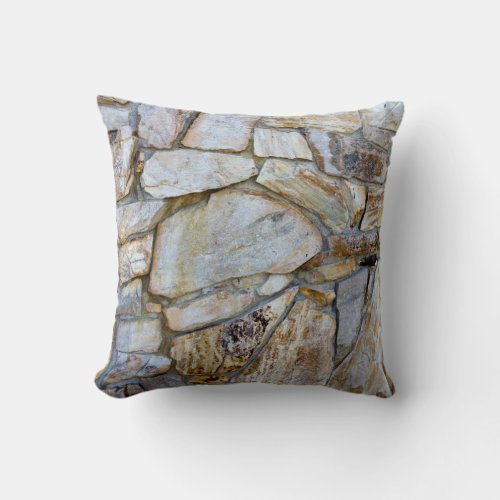 Rock Wall Texture Photo on Pilllow Throw Pillow