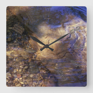 Rock Water Light Square Wall Clock