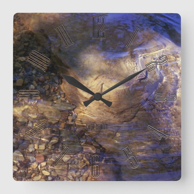 Rock Water Light Square Wall Clock (Front)