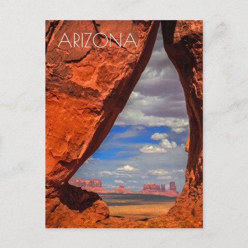 Rock window to Monument Valley AZ Postcard
