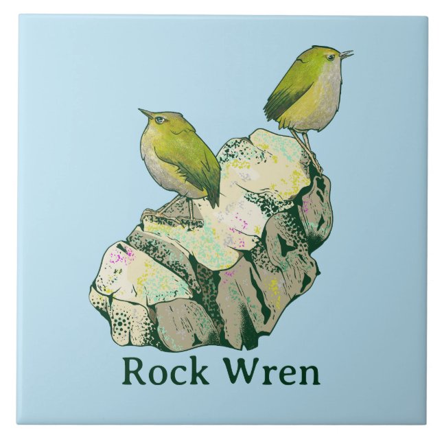 Rock Wren birds New Zealand Ceramic Tile (Front)