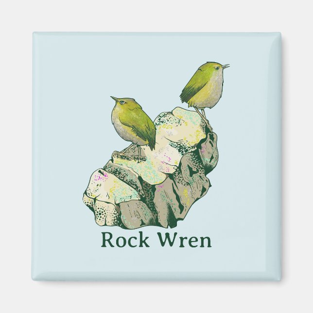 Rock Wren birds New Zealand Magnet (Front)