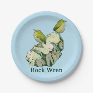 Rock Wren birds New Zealand Paper Plates