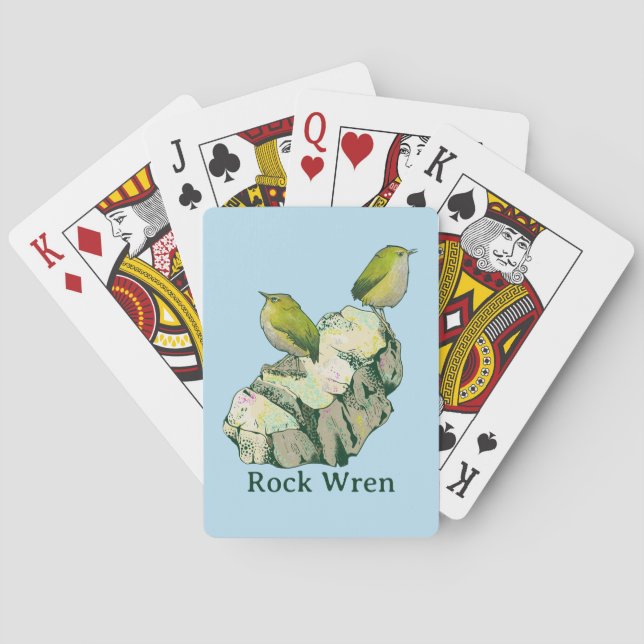 Rock Wren birds New Zealand Poker Cards (Back)