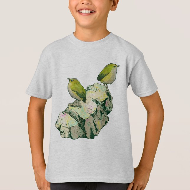 Rock Wren birds New Zealand T-Shirt (Front)