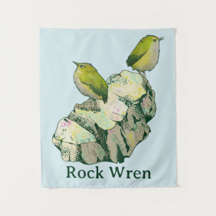 Rock Wren birds New Zealand Tapestry