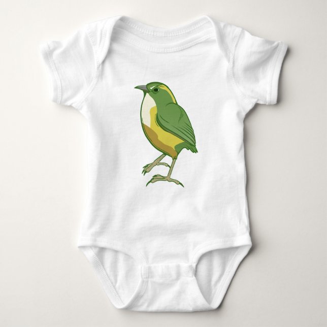 Rock Wren New Zealand Bird Baby Bodysuit (Front)