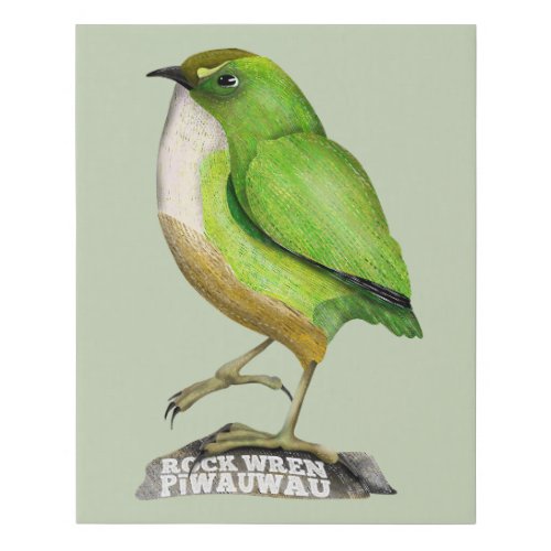 Rock Wren piwauwau NZ BIRD Faux Canvas Print