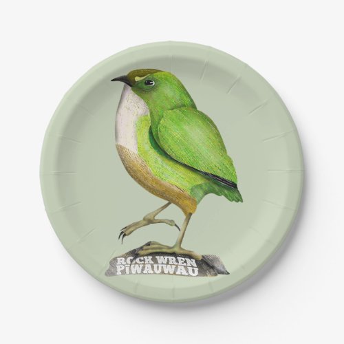 Rock Wren piwauwau NZ BIRD Paper Plates