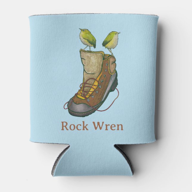 Rock Wren Tuke On a hiking boot Can Cooler (Front)