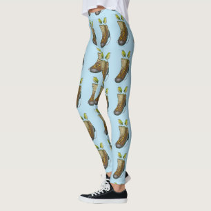 Rock Wren Tuke On a hiking boot Leggings