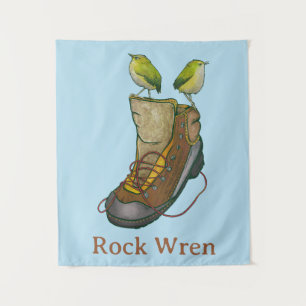 Rock Wren Tuke On a hiking boot Tapestry