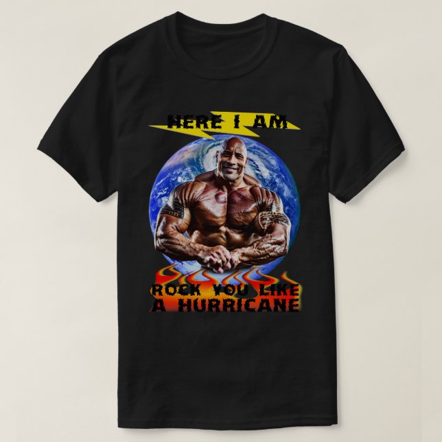 Rock You Like A Storm PARODY Funny Meme T-Shirt (Design Front)