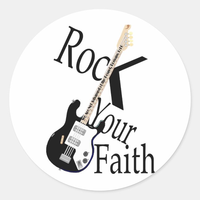 Rock Your Faith G-Style Classic Round Sticker (Front)
